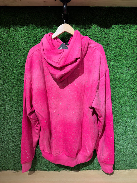 Awoken Dreams Pink Rhinestone Zip Up Hoodie