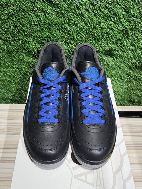 Jordan 2 Retro Low SP Off-White Black Blue Sz 10