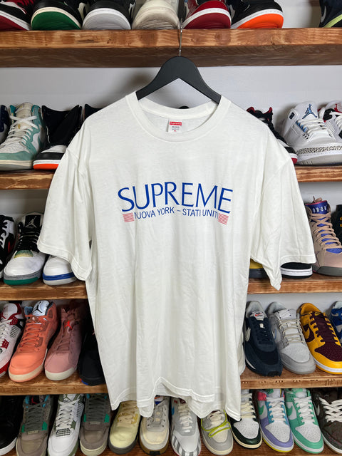 Supreme White Nuova York Tee Sz XL