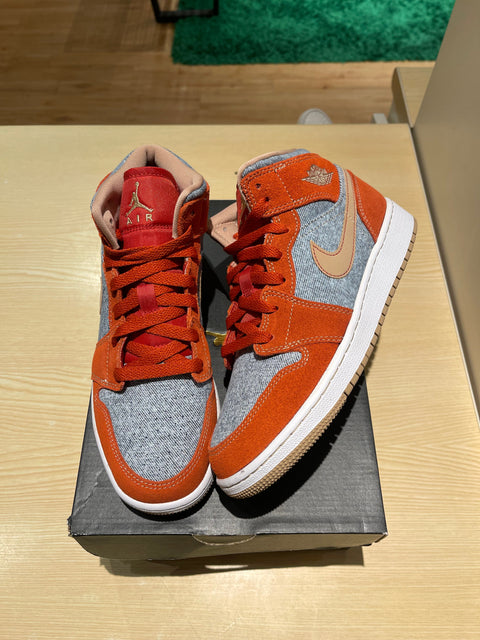 Jordan 1 Mid Denim Red