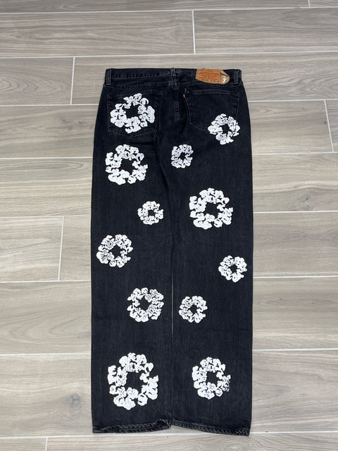 Denim Tears x Levi's Cotton Wreath 501 Black Jeans 34x34