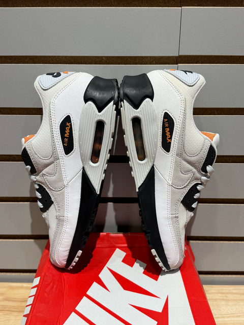 Nike Air Max 90 White Black Hot Curry Sz 10