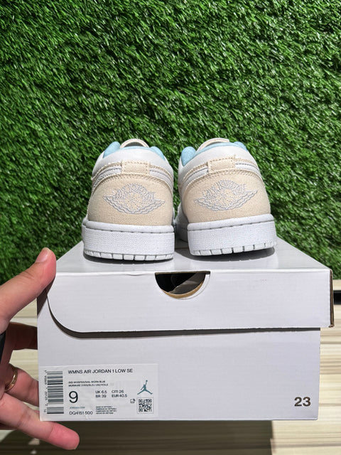 Jordan 1 Low Se Canvas Iris Whisper Sail (Women's) Sz 9W/7.5M