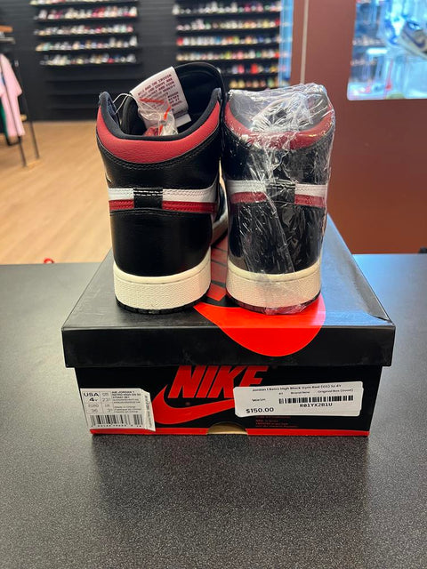 Jordan 1 Retro High Black Gym Red (GS) Sz 4Y