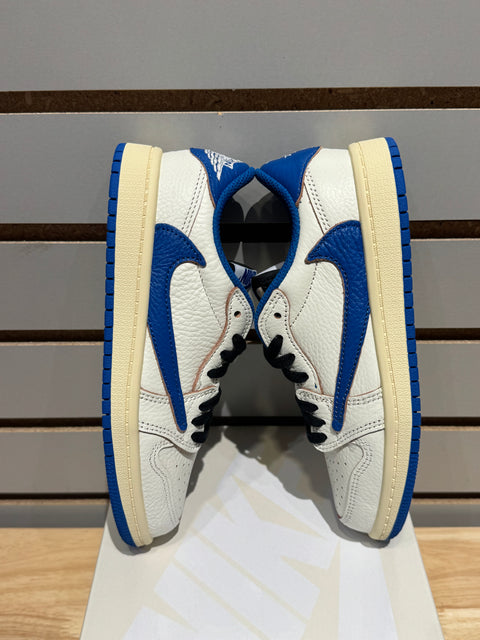 Jordan 1 Retro Low OG SP Fragment x Travis Scott Sail Military Blue (PS) Sz 1Y
