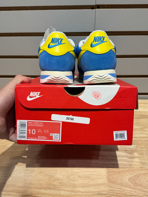 Nike Cortez TXT Light Photo Blue Sail Muslin Lightning Sz 10