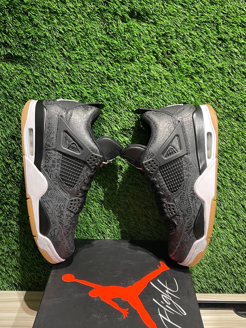 Jordan 4 Retro Laser Black Gum Sz 9