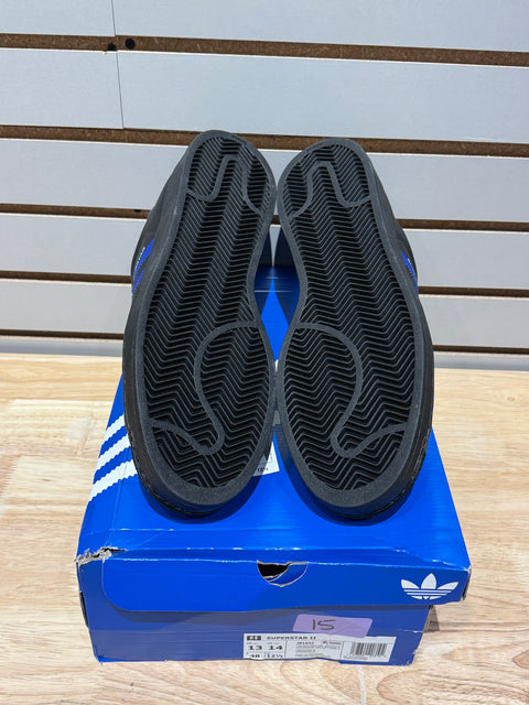 adidas Superstar II Core Black Semi Lucid Blue Cloud White Sz 13