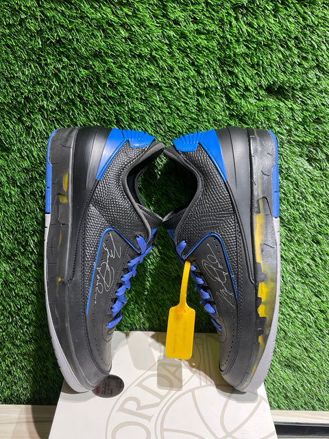 Jordan 2 Retro Low SP Off-White Black Blue Sz 10.5