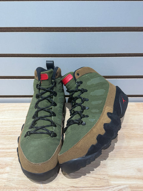 Jordan 9 Retro Boot NRG Military Brown Legion Green Sz 12