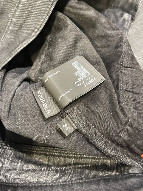Purple Jeans Waxed Black Denim 36