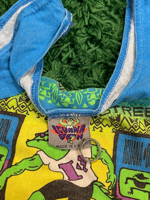 Vintage Kids 90s Iguana Don Blue Tank Top Cartoon Iguana Graphic
