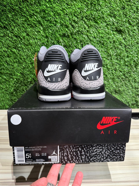 Jordan 3 Retro Black Cement (2024) (GS) Sz 5.5Y