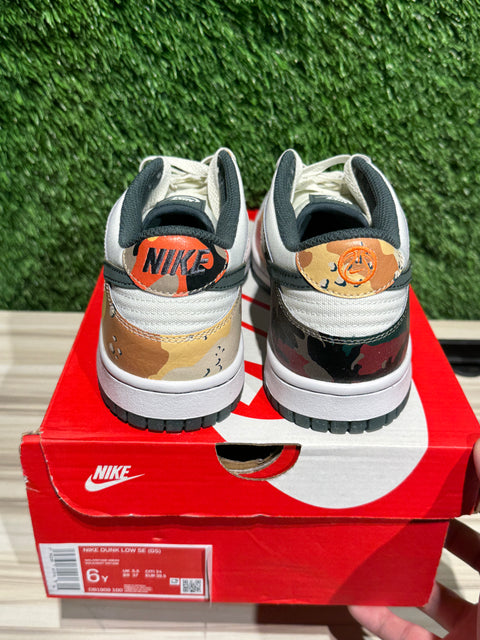 Nike Dunk Low Sail Multi-Camo (GS) Sz 6Y