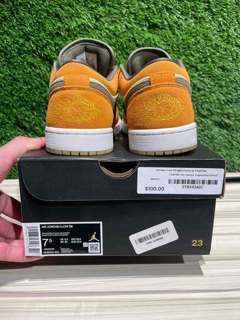 Jordan 1 Low SE Light Curry Sz 7.5M/9W