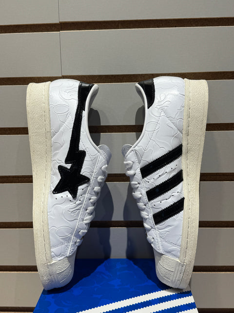 adidas Superstar Vintage Bape White Black Sz 8.5M