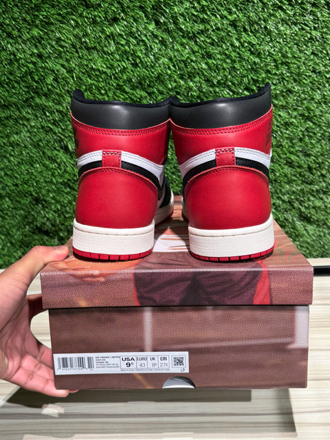 Jordan 1 Retro High OG Black Toe Reimagined Sz 9.5M