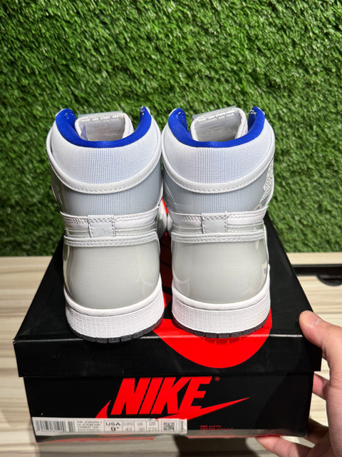 Jordan 1 Retro High Zoom White Racer Blue Sz 9.5