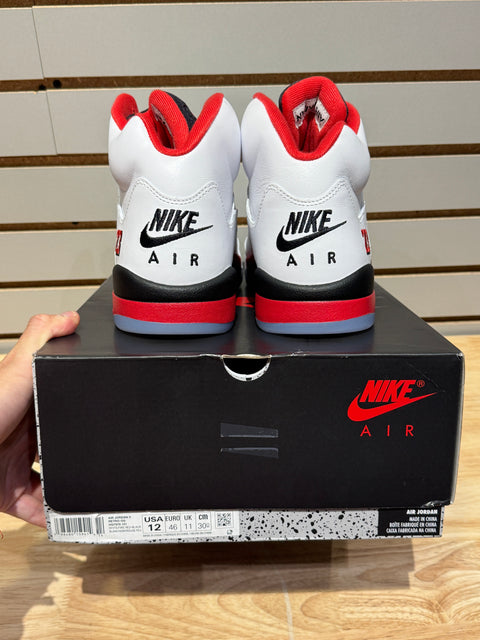 Jordan 5 Retro Fire Red Black Tongue (2025) Sz 12