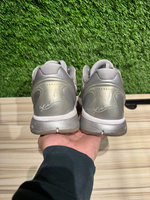 Nike Kobe 6 Metallic Silver Metallic Silver White Sz 11.5