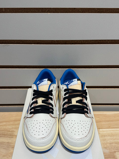 Jordan 1 Retro Low OG SP Fragment x Travis Scott Sail Military Blue (PS) Sz 1Y