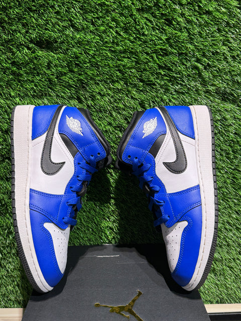 Jordan 1 Mid Game Royal White Black (GS) Sz 7Y