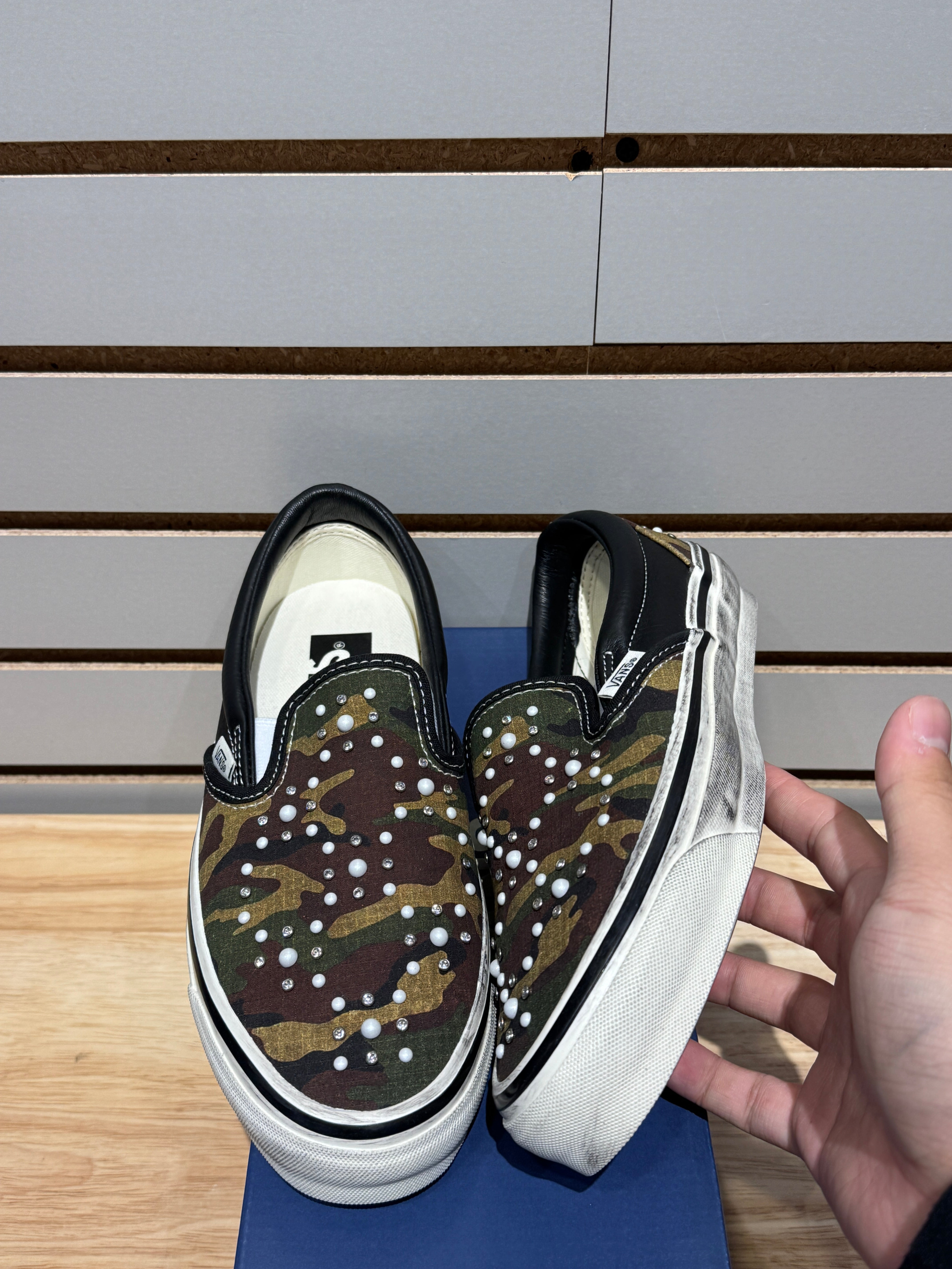 Vans LX Classic Slip-On 98 Pearlized Pack Camo Black Sz 6.5
