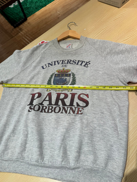 Rare VTG Jerzees Université De Paris College Crewneck USA Sz XL