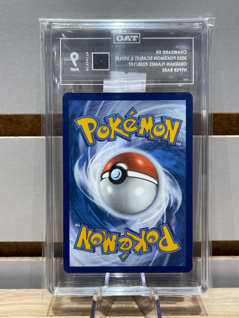 CHARIZARD EX 2023 POKÉMON SCARLET & VIOLET OBSIDIAN FLAMES #228/197 HYPER RARE TAG 9