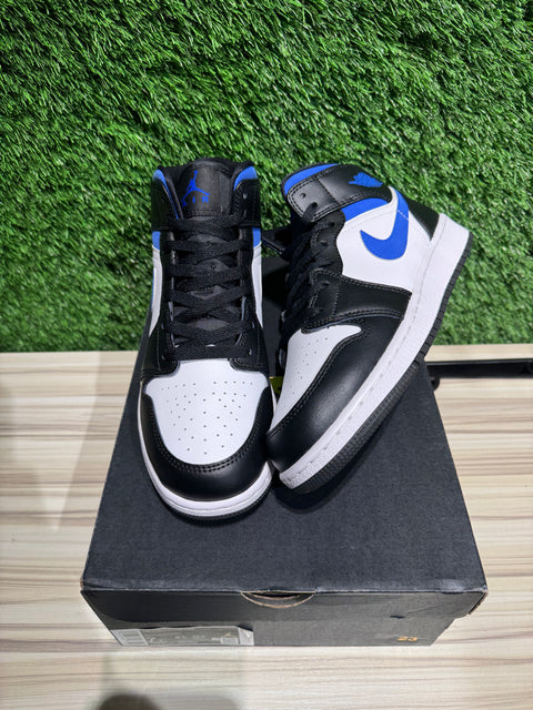 Jordan 1 Mid White Black Racer Blue (GS) Sz 7Y