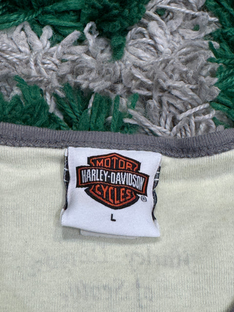 Harley Davidson Women's Cream Script Logo L/S Sz L