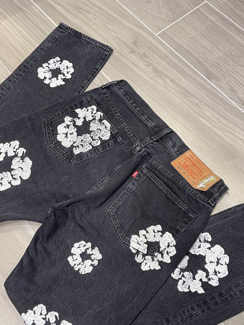 Denim Tears x Levi's Cotton Wreath 501 Black Jeans 33x32