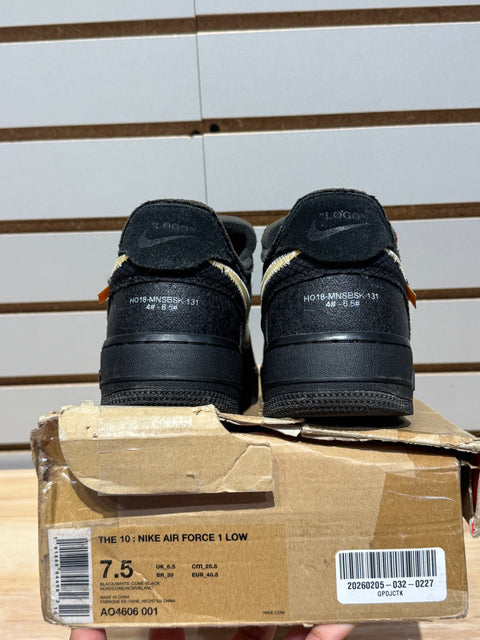 Nike Air Force 1 Low Off-White Black White Sz 7.5