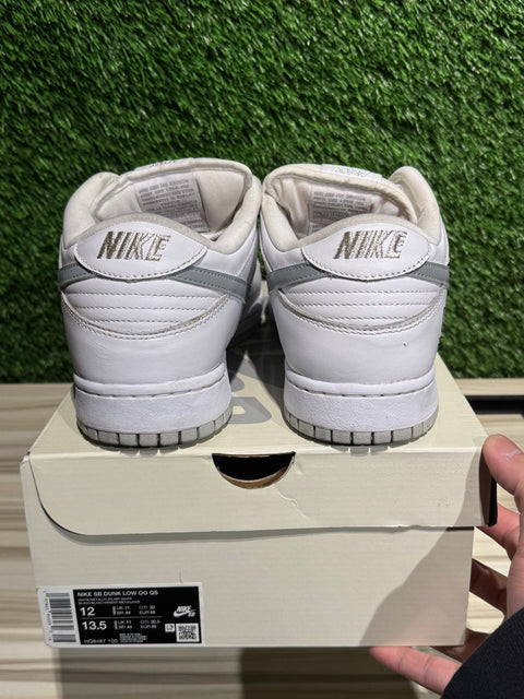 Nike SB Dunk Low Supreme 94 White Metallic Silver Sz 12M