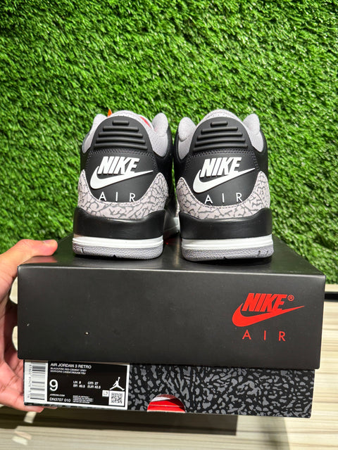 Jordan 3 Retro OG Black Cement (2024) Sz 9