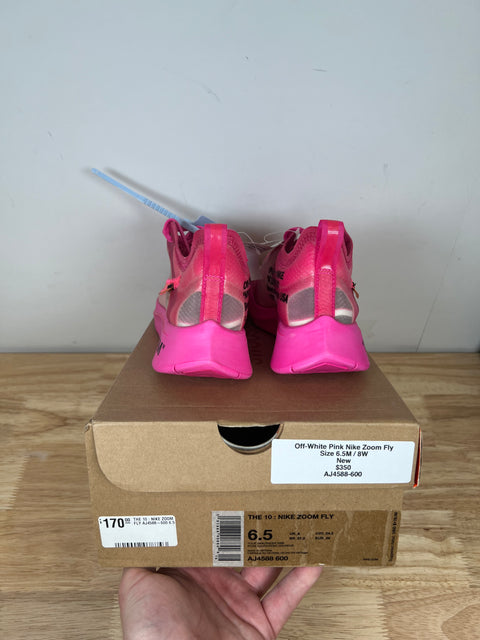 DS Off-White Pink Tulip Nike Zoom Fly Sz 6.5M/8W