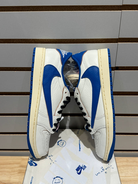 Jordan 1 Retro Low OG SP Fragment x Travis Scott Sail Military Blue Sz 8.5