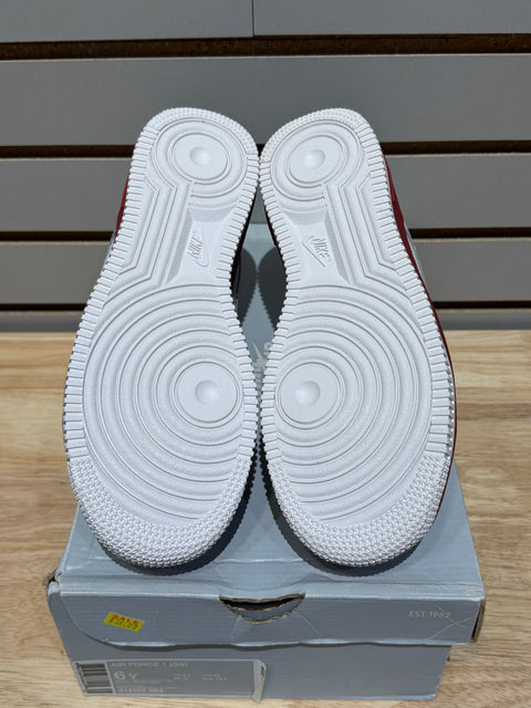 Nike Air Force 1 Low White Varsity Red Sz 6Y