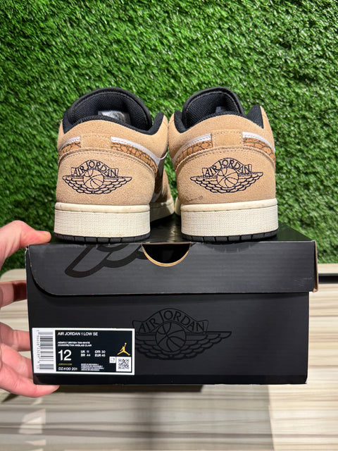 Jordan 1 Low SE Brown Elephant Sz 12M
