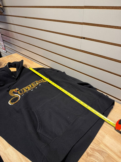 Supreme Sequin Viper Hooded Sweatshirt Black Sz L