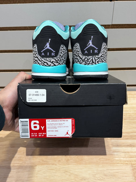 Jordan 3 Retro Bleached Turquoise Mint (GS) Sz 6Y