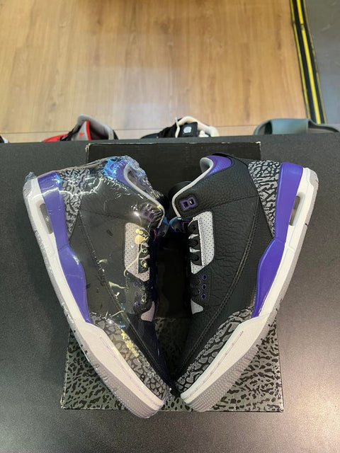 Black Court Purple Air Jordan 3 Sz 6.5M