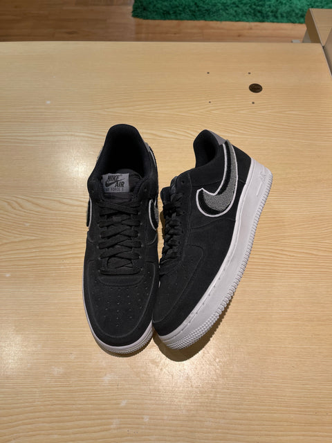 Nike Air Force 1 Low 3D Chenille Swoosh Black Cool Grey