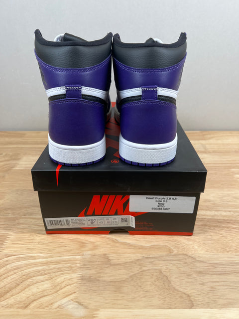 DS Court Purple 2.0 Air Jordan 1 Sz 9.5