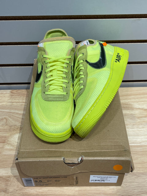 Nike Air Force 1 Low Off-White Volt Sz 9.5