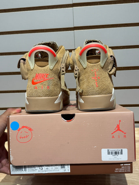 Jordan 6 Retro Travis Scott British Khaki Sz 12