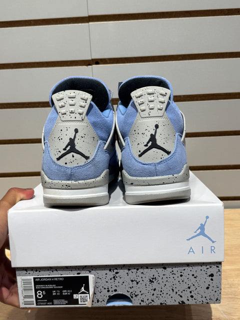 Jordan 4 Retro University Blue Sz 8.5