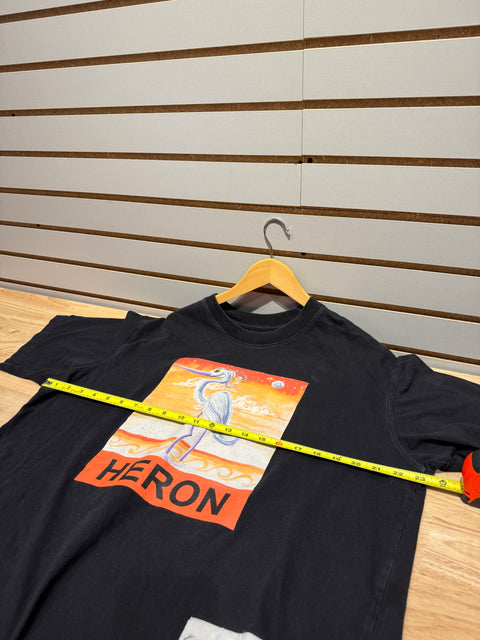 Heron Preston Crane Print Logo T-shirt Black Sz L