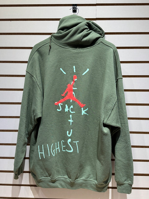 Travis Scott Jordan Cactus Jack Highest Hoodie Olive Sz XL