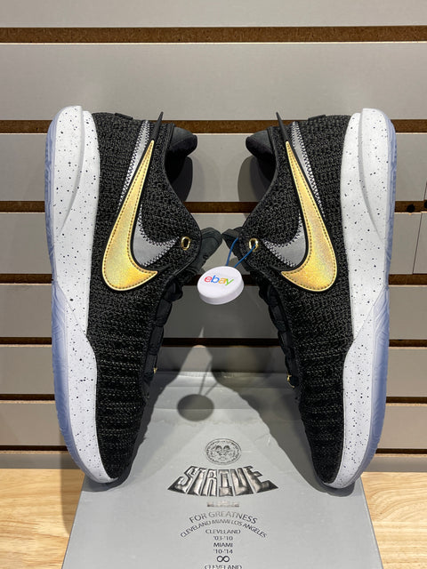 Nike LeBron 20 Black Metallic Gold Sz 12
